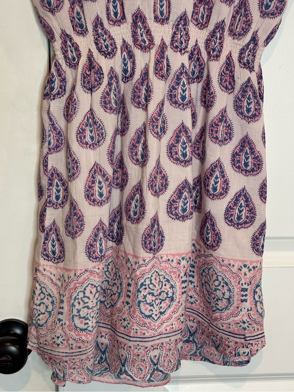 Bell by Alicia Bell Lola Pink Blue Sleeveless Tassel Elastic Waist Mini Dress M - Picture 9 of 11